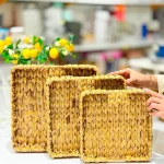 سینی حصیری مربع 3تایی acar کد022