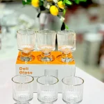 دسرخوری شیاردار کوه یخی لب طلا Deli Glass وارداتی کد KIT-1352