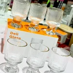 دسرخوری شیاردار کوه یخی لب طلا Deli Glass وارداتی کد KIT-1352