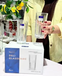 لیوان بلند DELI GLASS وارداتی کد KIT-1365