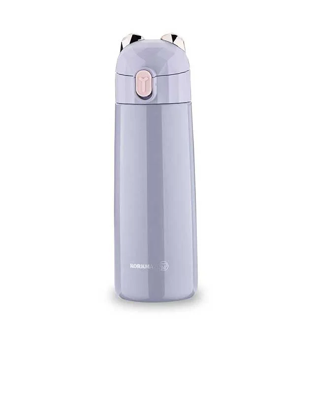 قمقمه کودک طوسی 350میلی لیتری بامبینو پلاس Korkmaz کد02-743