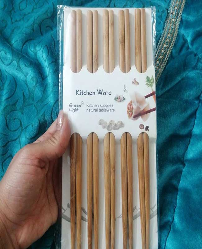 چاپستیک 20 عددی 5 جفت بامبو وارداتی کد KIT-156