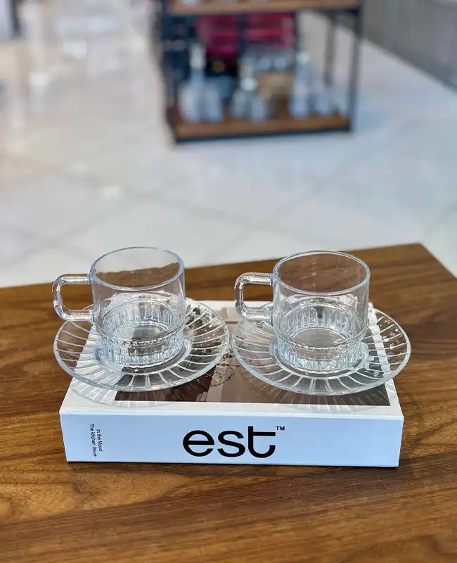 ست فنجان نعلبکی 12 پارچه Deli Glass کد KIT-1110