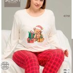بلوز و شلوار سایز بزرگ نخ پنبه سکسن کد 40768