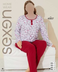 بلوز شلوار سایز بزرگ زنانه سکسن کد 40657