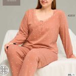 بلوز و شلوار سایز بزرگ نخ پنبه سکسن کد 40859