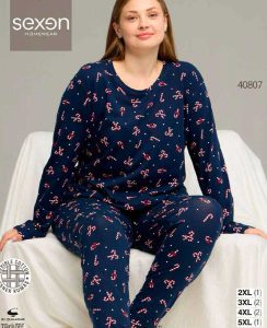 بلوز و شلوار سایز بزرگ نخ پنبه سکسن کد40807