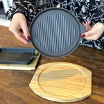 تابه چدنی زیره بامبو وارداتی کد KIT-1476