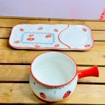 ست تابه و سینی صبحانه خوری سرامیکی کد vt661