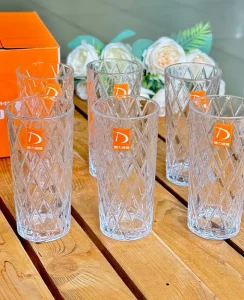 لیوان و نیم لیوان طرح لوزی Deli Glass وارداتی کد KIT-1364