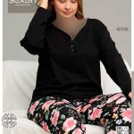 بلوز و شلوار سایز بزرگ نخ پنبه سکسن کد 40786