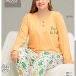 بلوز و شلوار سایز بزرگ نخ پنبه سکسن کد 40790