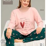 بلوز و شلوار سایز بزرگ نخ پنبه سکسن کد40823