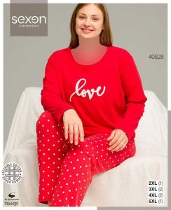 بلوز و شلوار سایز بزرگ نخ پنبه سکسن کد40828