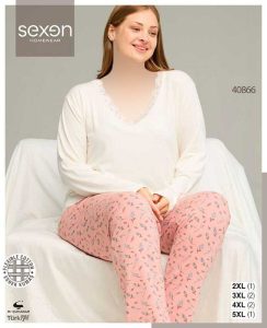 بلوز و شلوار سایز بزرگ نخ پنبه سکسن کد40866