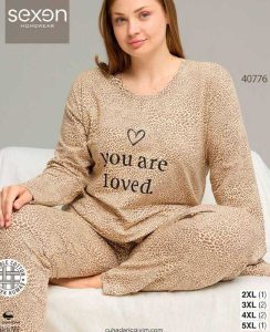 بلوز و شلوار سایز بزرگ نخ پنبه سکسن کد 40776