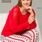 بلوز و شلوار سایز بزرگ نخ پنبه سکسن کد 40800