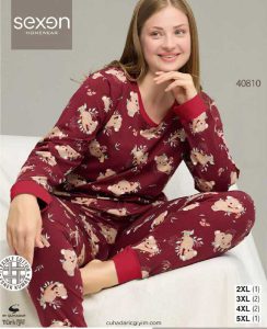 بلوز و شلوار سایز بزرگ نخ پنبه سکسن کد40810