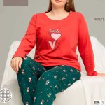 بلوز و شلوار سایز بزرگ نخ پنبه سکسن کد40831