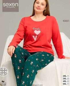 بلوز و شلوار سایز بزرگ نخ پنبه سکسن کد40831