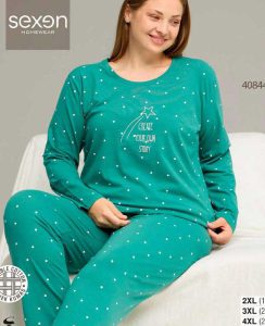 بلوز و شلوار سایز بزرگ نخ پنبه سکسن کد40844