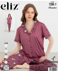 تیشرت شلوار جلو دکمه ای زنانه elizکد 7-7286