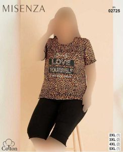 تیشرت وشلوارک سایز بزرگ زنانه میسنزا کد 02725