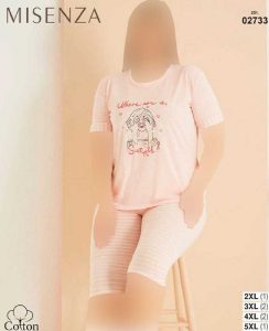 تیشرت وشلوارک سایز بزرگ زنانه میسنزا کد 02733