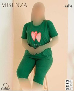 تیشرت وشلوارک سایز بزرگ زنانه میسنزا کد 02738