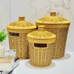 سبد۳ تایی حصیری وارداتی vt4809
