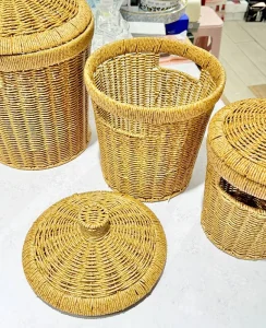 سبد۳ تایی حصیری وارداتی vt 4809