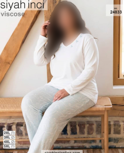 بلوز و شلوار بیگ سایز siyah inci کد 24833