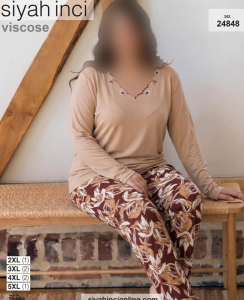 بلوز و شلوار بیگ سایز siyah inci کد 24848