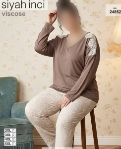 بلوز و شلوار بیگ سایز siyah inci کد 24852