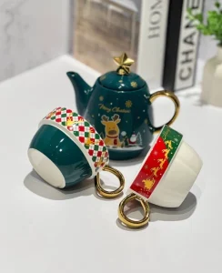 ست چایخوری 4 پارچه کریسمسی کد KIT-1229