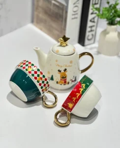 ست چایخوری 4 پارچه کریسمسی کد KIT-1230