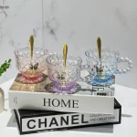 ماگ رنگی دسته مروارید تکی با قاشق وارداتی کد 6096