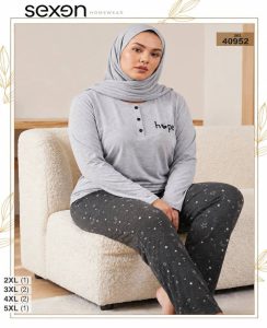 بلوز و شلوار بیگ سایز زنانه sexen کد 40952