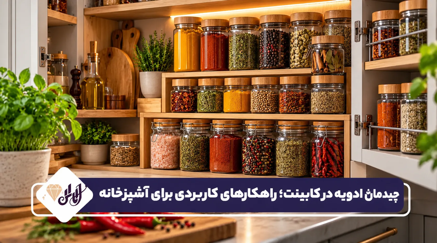 چیدمان ادویه در کابینت؛ راهکارهای کاربردی برای آشپزخانه